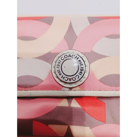 Coach Women's Poppy ikat Multicolor Zip Around Wallet Wristlet - Picture 3 of 12